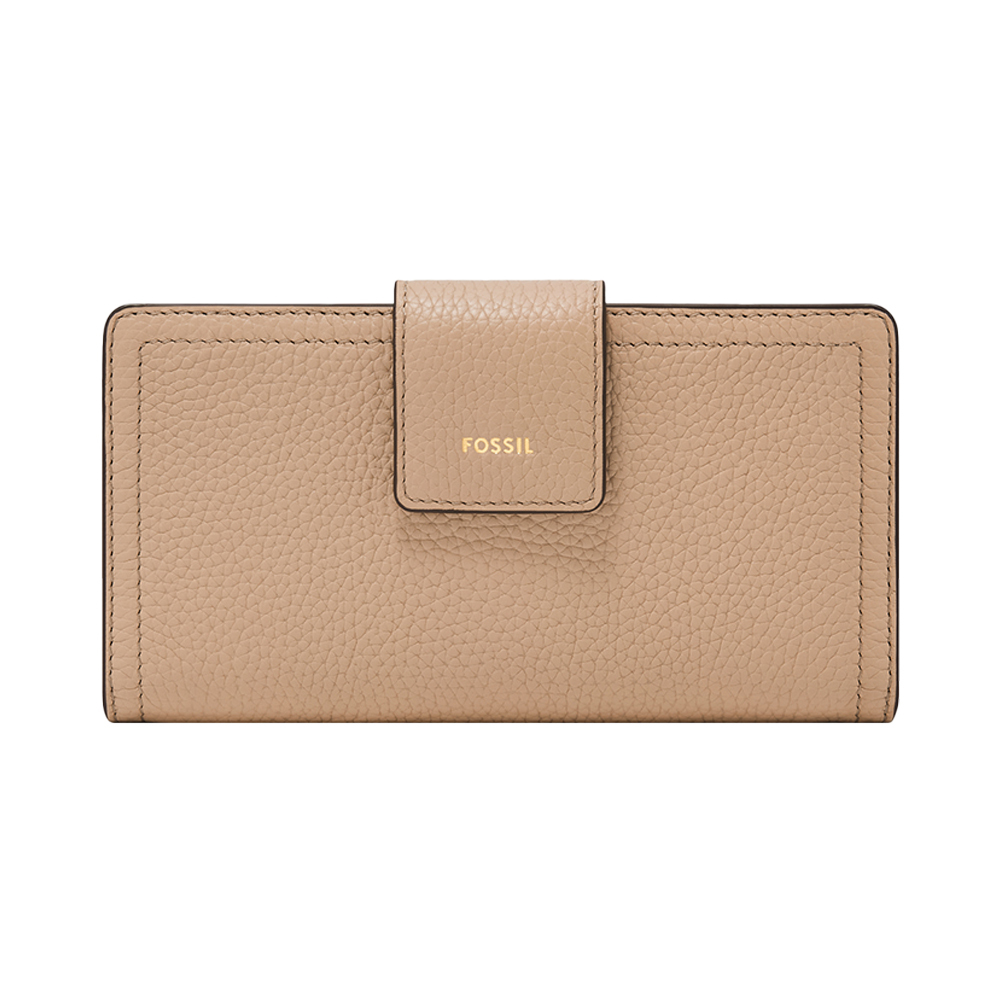 Logan 真皮扣式RFID防盜中長夾-霧粉色 SL7830270