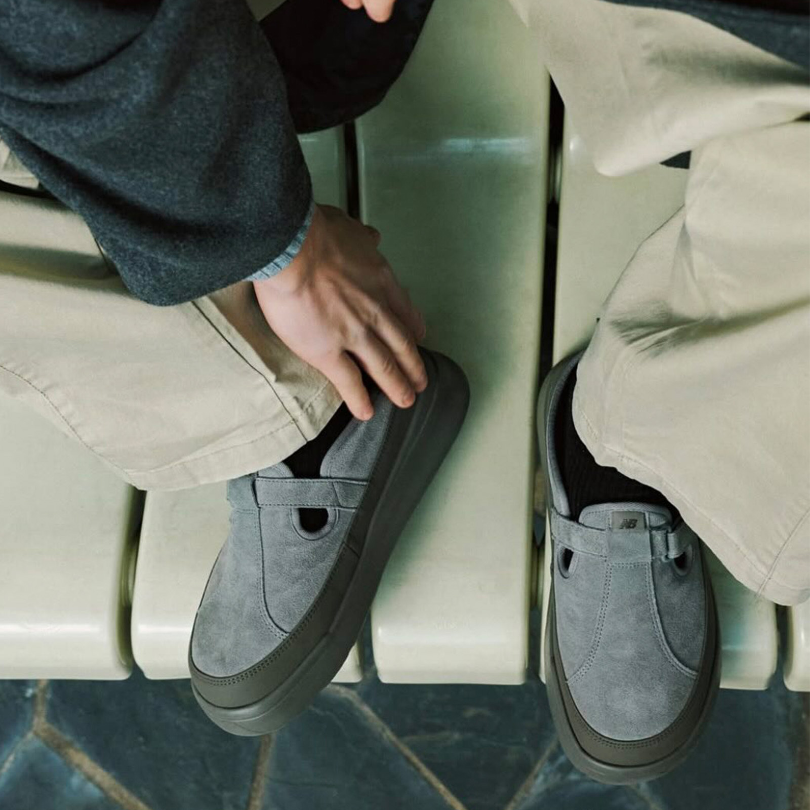 New Balance Rover 穆勒鞋 懶人鞋 厚底 復古 麵包鞋 麂皮 增高 魔鬼氈 灰 黑 卡其 SD2510