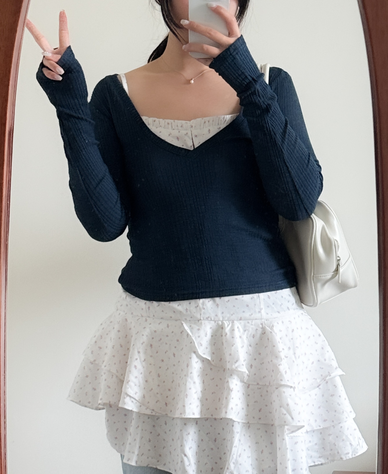 ORI V領超顯瘦crop top