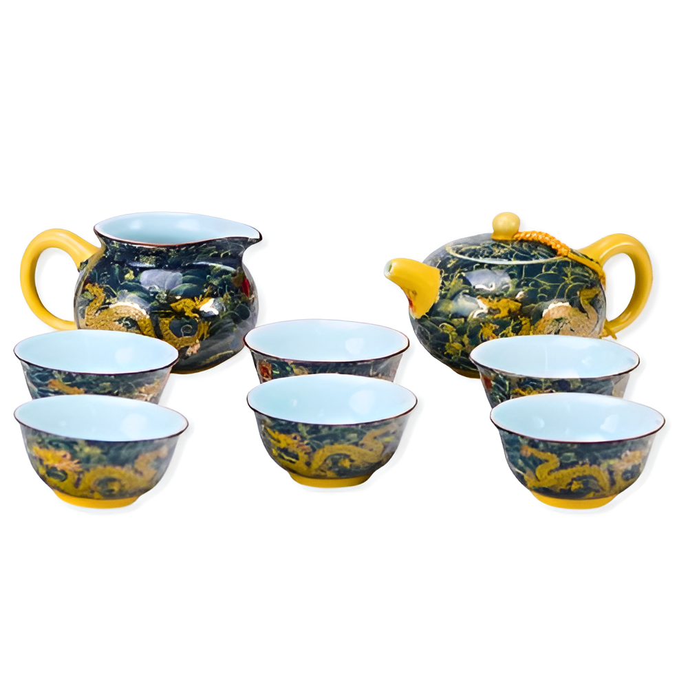 鹿港窯｜金龍祥瑞手工茶具組｜送禮首選・典藏級台灣工藝