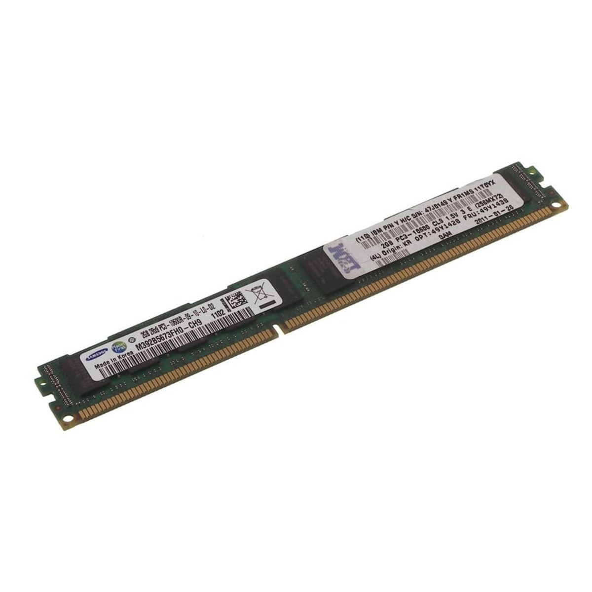 49Y1438 IBM 2GB (1x2GB) 2RX8 PC3-10600 DDR3 RDIMM (Refurbished)