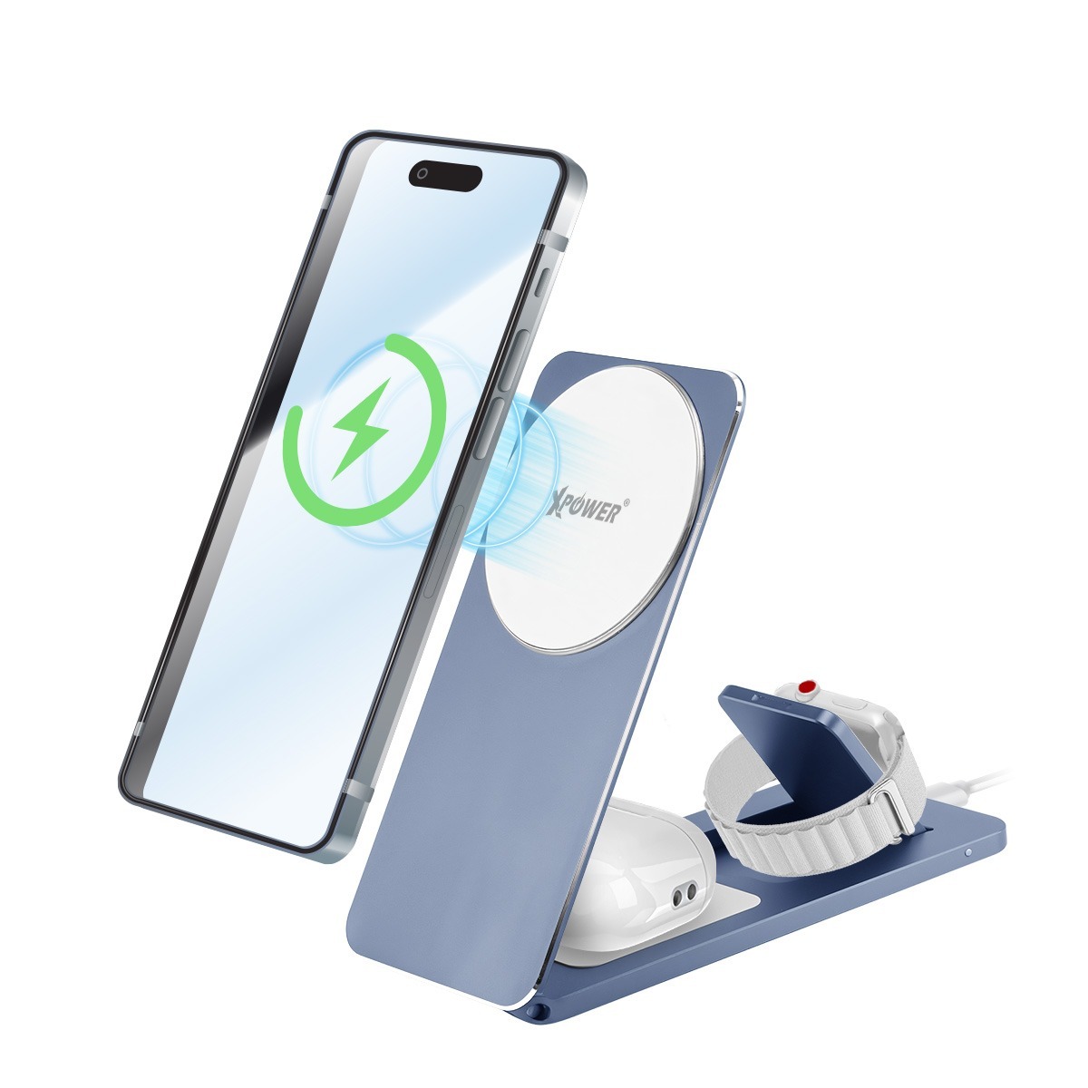 XPower WLS26 3 IN 1 Qi2 Foldable Magnetic Wireless Charging Stand