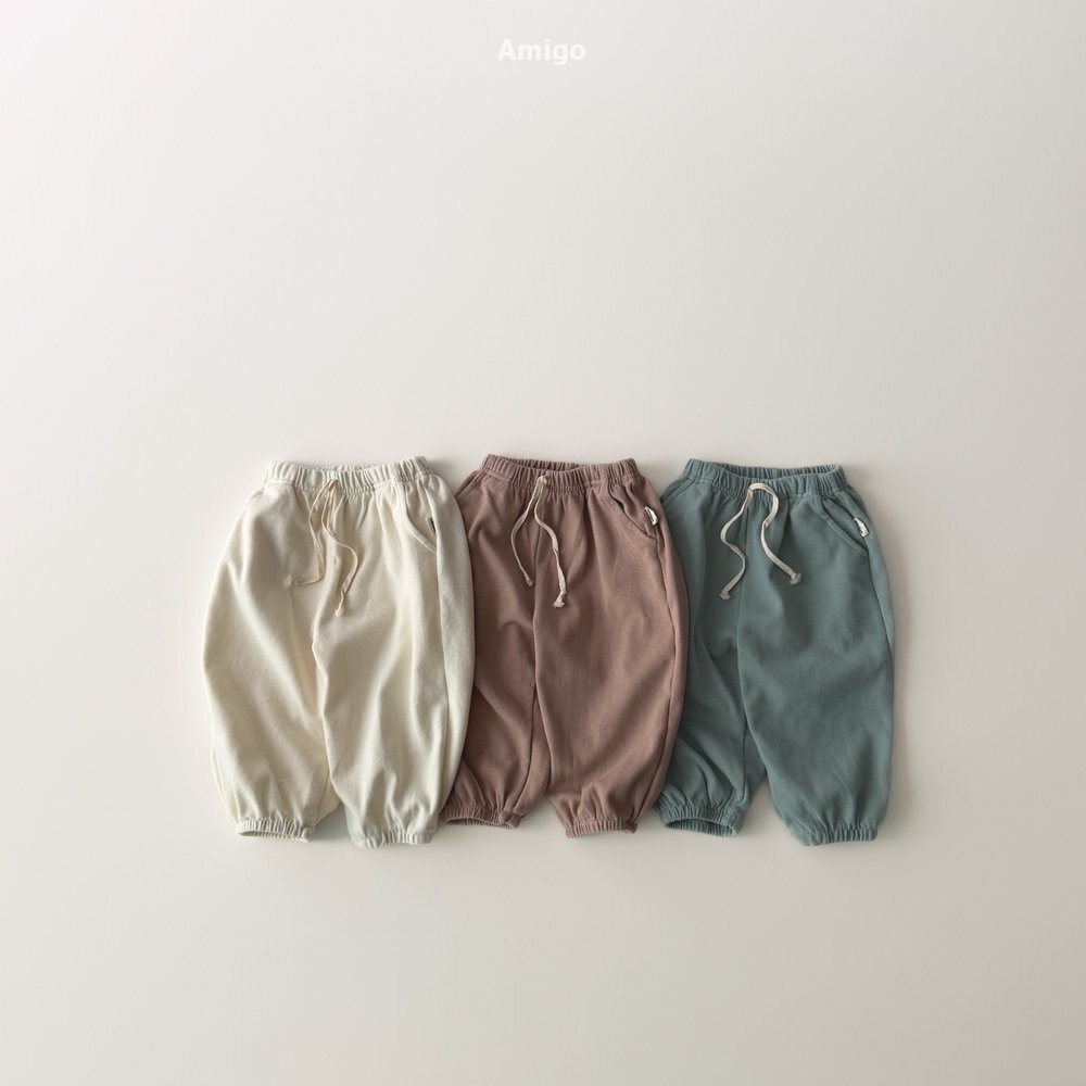 韓國🇰🇷Amigo 舒適抽繩裝飾束口褲(XS-XL)