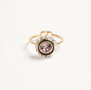 1FF0101-540 [VALENTINO GARAVANI] Vlogo Signature Ring Gold/Pink (SS26) #WJ0BI9VTIBUE (A-EU-E)