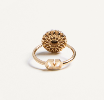 1FF0101-540 [VALENTINO GARAVANI] Vlogo Signature Ring Gold/Pink (SS26) #WJ0BI9VTIBUE (A-EU-E)