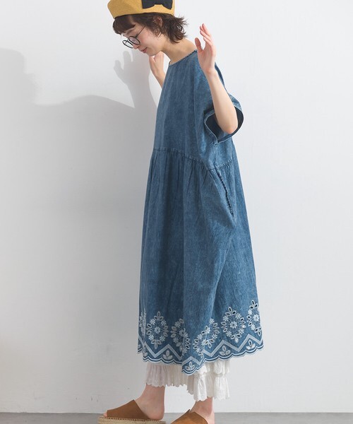 LN 牛仔下通花 OP