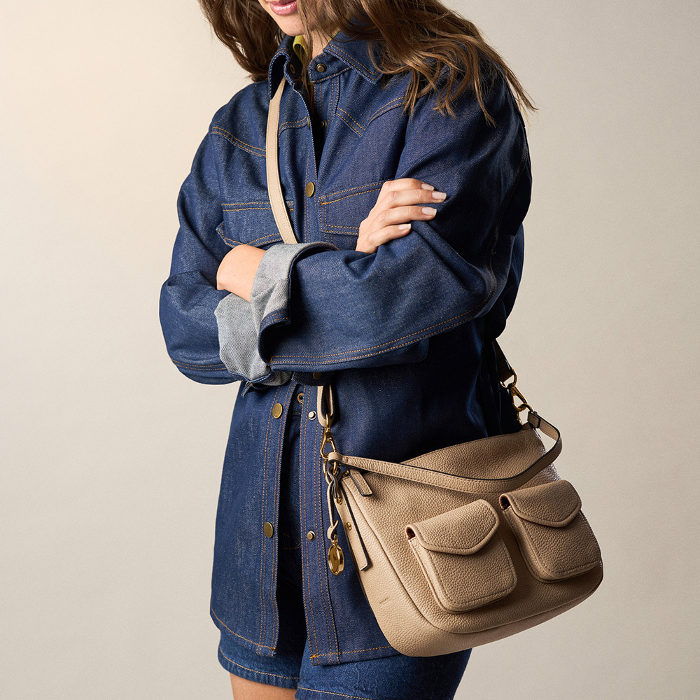 Jolie 真皮新月立體外袋斜背包-霧粉色 ZB11160270