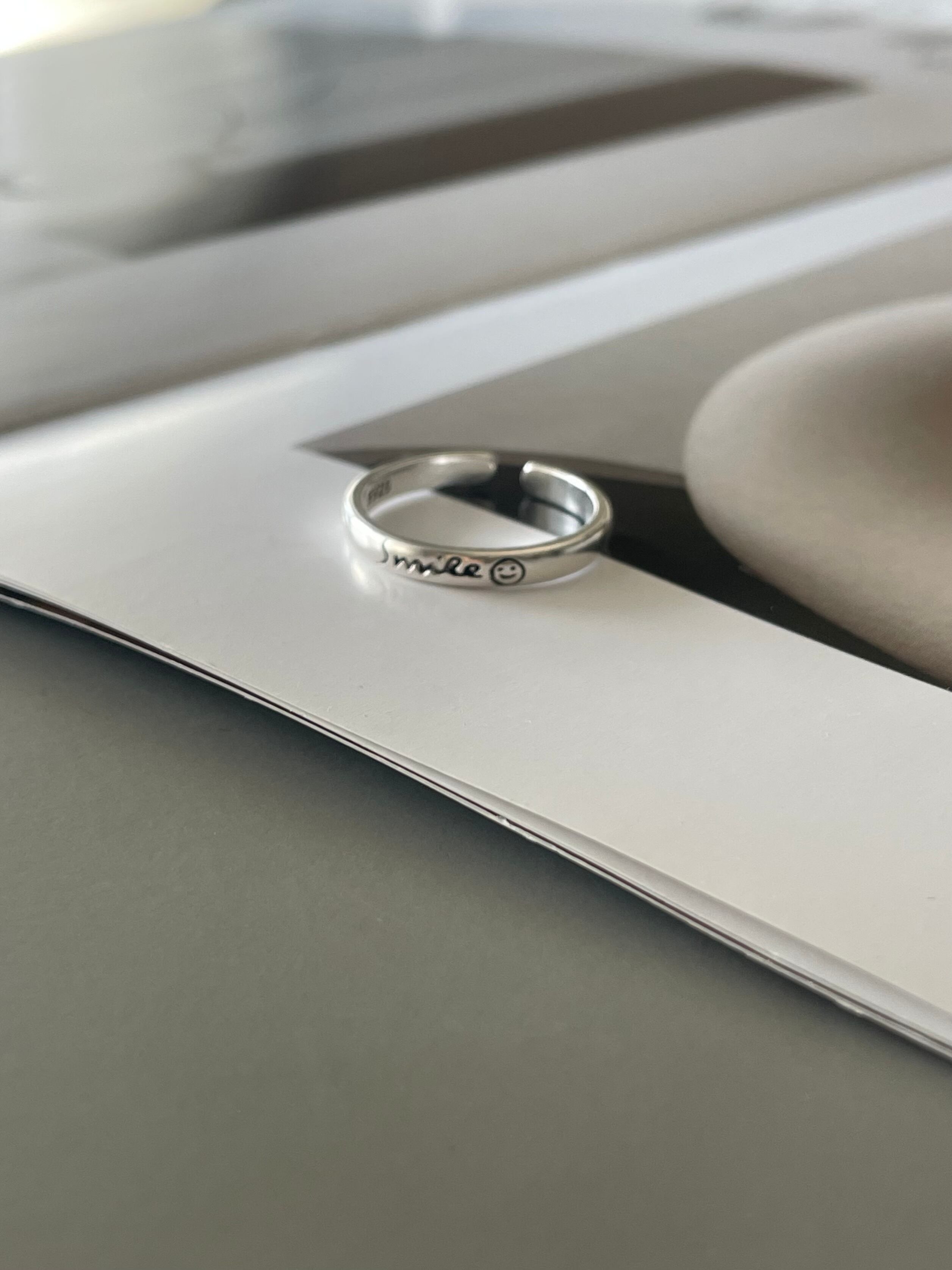 smile letter ring