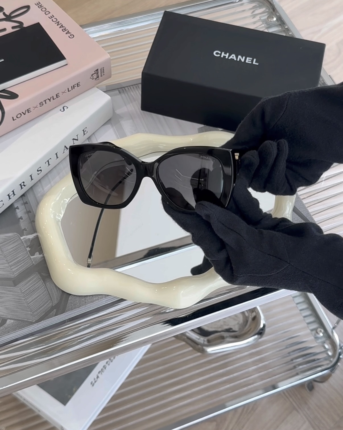 CHANEL｜CH5219 愛心墨鏡 黑色