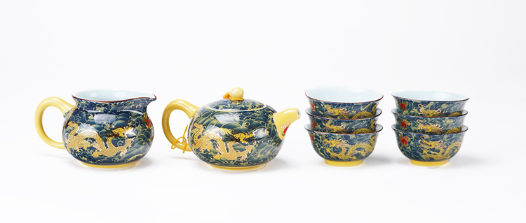 鹿港窯｜金龍祥瑞手工茶具組｜送禮首選・典藏級台灣工藝