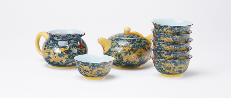 鹿港窯｜金龍祥瑞手工茶具組｜送禮首選・典藏級台灣工藝