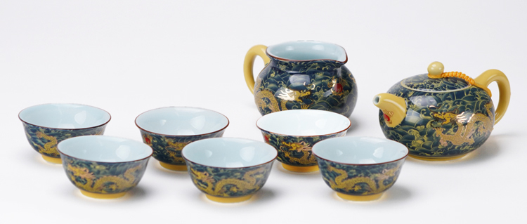 鹿港窯｜金龍祥瑞手工茶具組｜送禮首選・典藏級台灣工藝