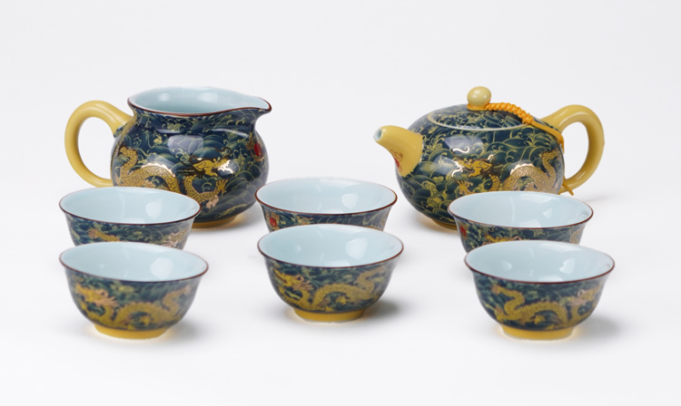 鹿港窯｜金龍祥瑞手工茶具組｜送禮首選・典藏級台灣工藝