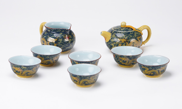 鹿港窯｜金龍祥瑞手工茶具組｜送禮首選・典藏級台灣工藝