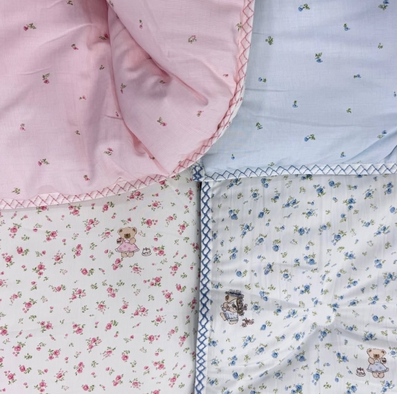 法式熊熊小碎花四季被