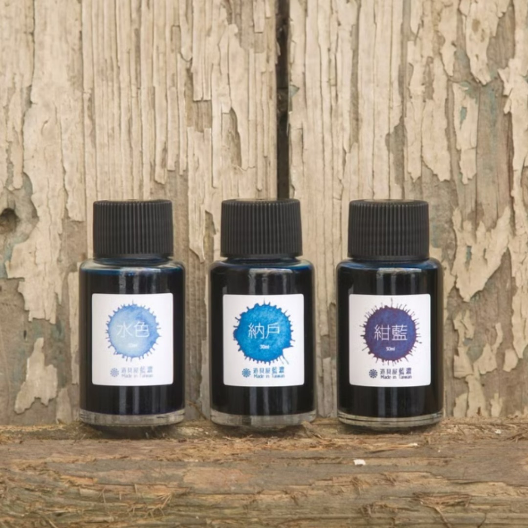 藍染色系 非防水墨水 鋼筆墨水 30ml｜藍濃道具屋 臺灣