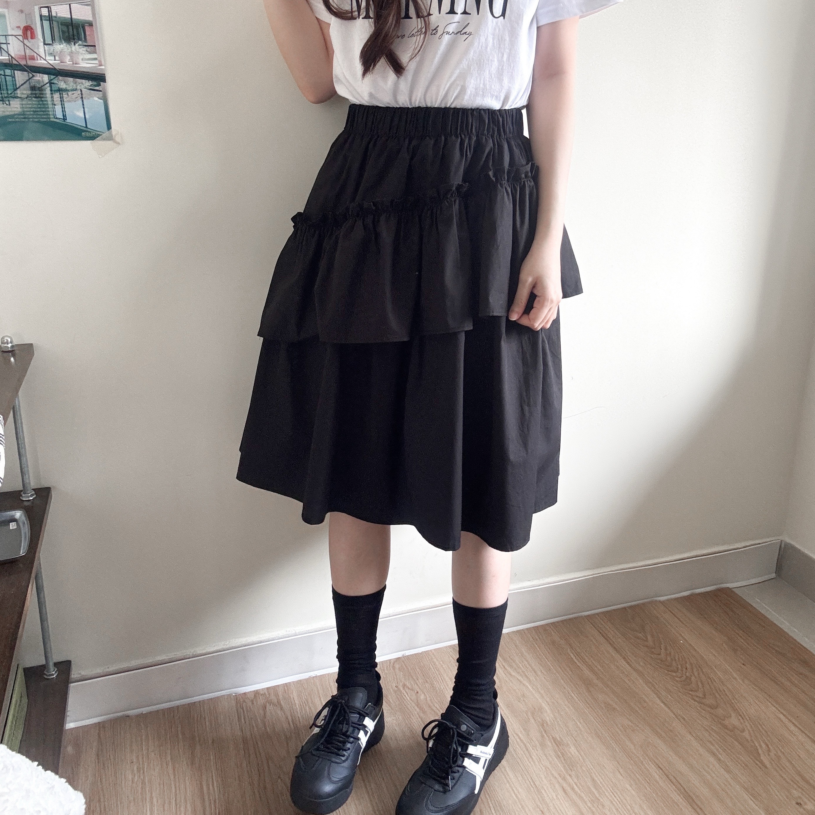 超美中長蛋糕裙