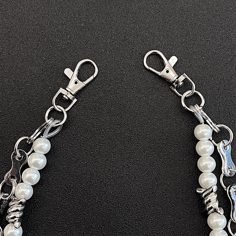 (GOAL) 雙層 鏤空 珍珠 褲鍊