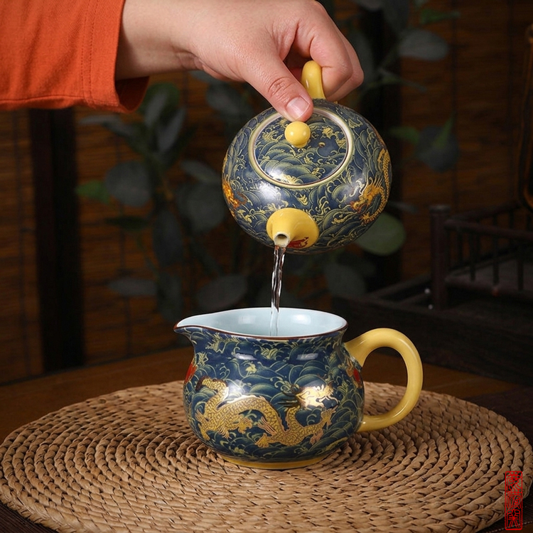 鹿港窯｜金龍祥瑞手工茶具組｜送禮首選・典藏級台灣工藝