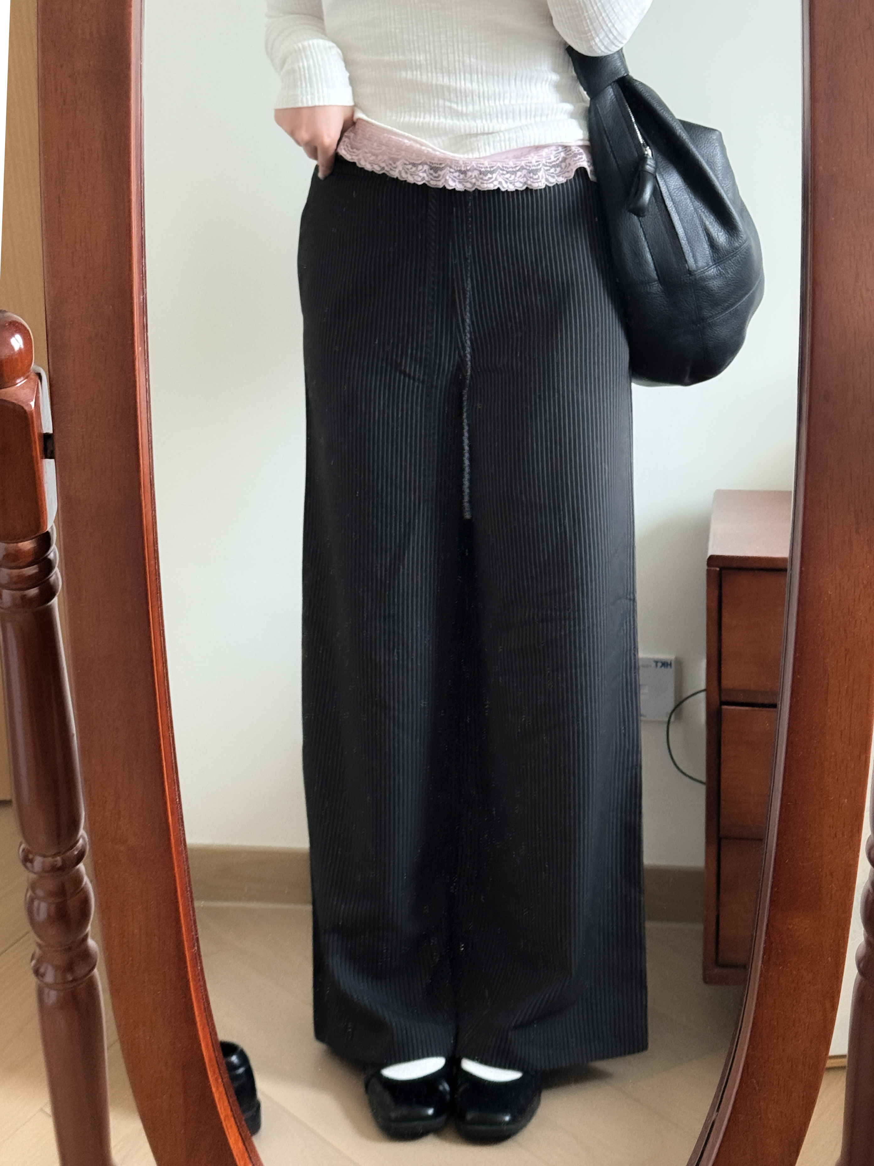 休閒的直紋西褲