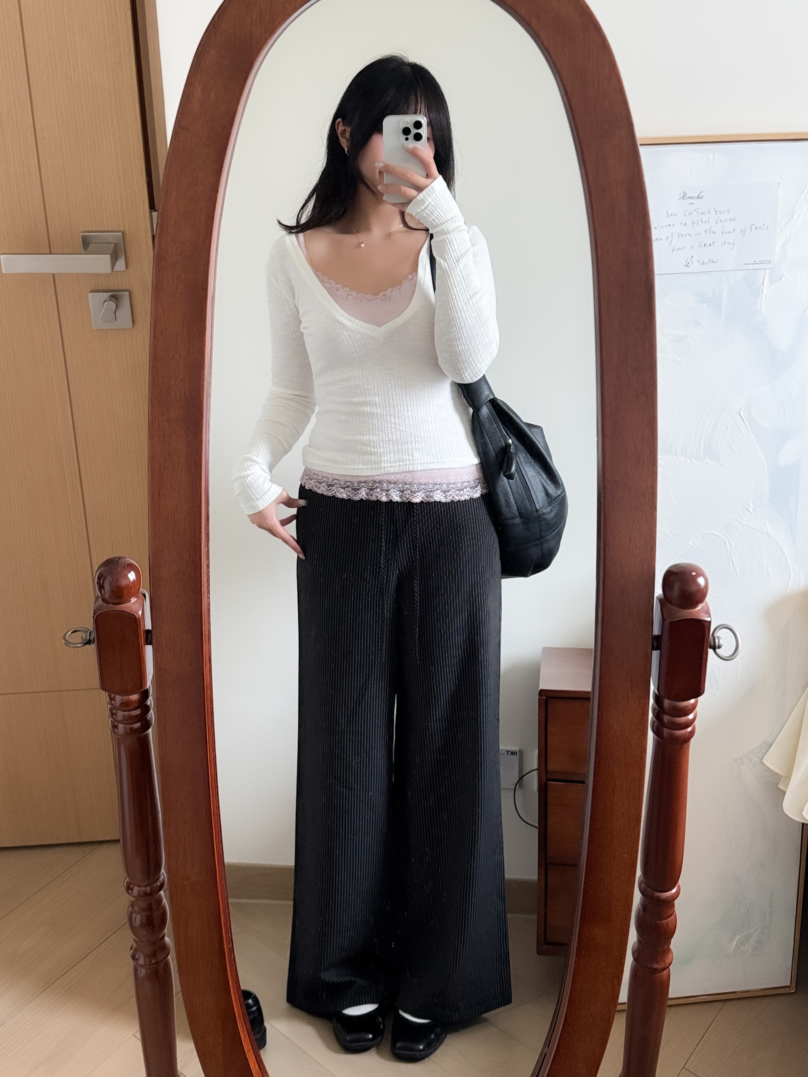 休閒的直紋西褲