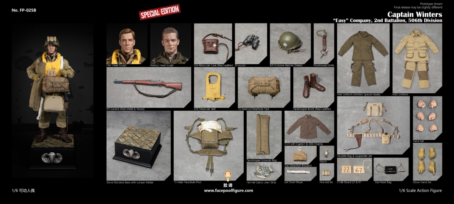 (預訂) Facepoolfigure FP025B 1/6 Captain of Company E, Warrior Airborne Division