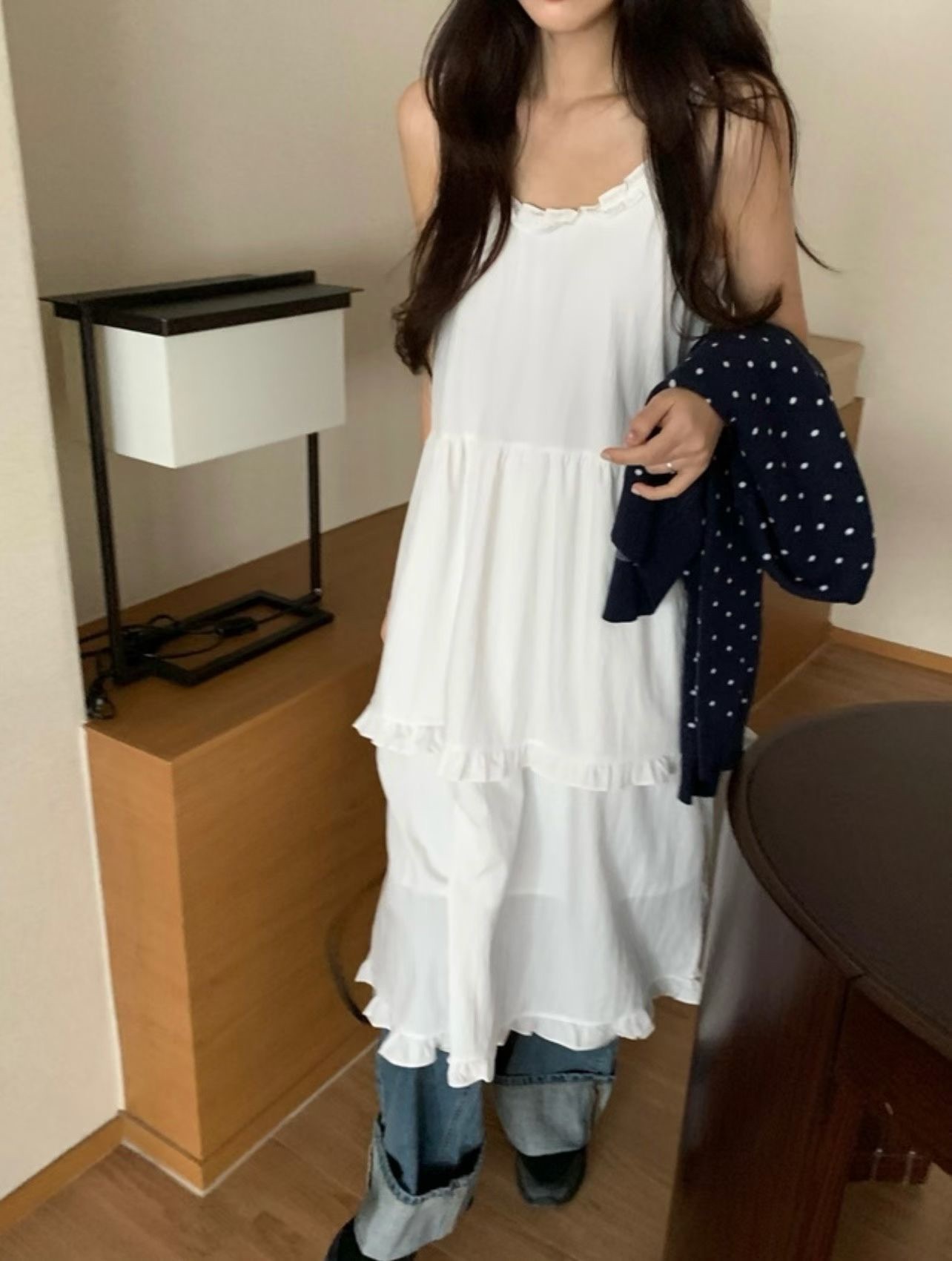 Ruffled layers vest ops