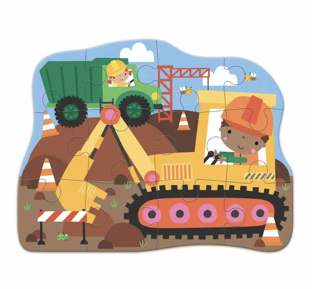 造型大片拼圖屋-挖土機