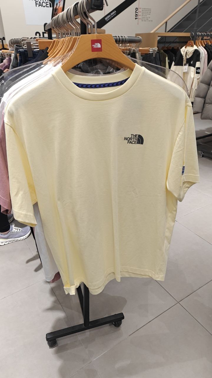 [K] THENORTHFACE PASTEL YELLOW M'S KARABINER S/S R/TEE, NT7UR70D-PSY (KTNF131)