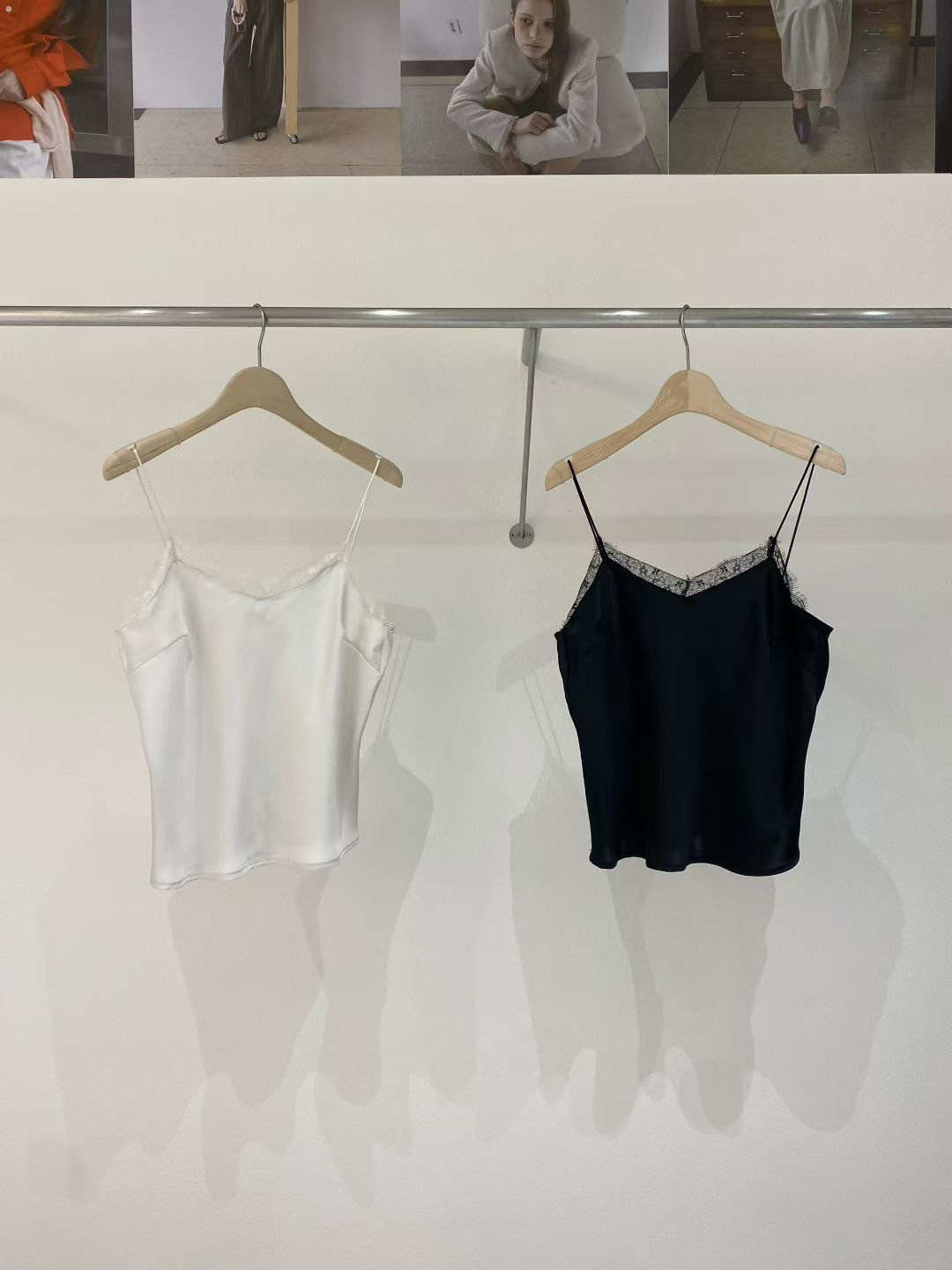 溫柔女子蕾絲滾邊造型細肩帶背心 / 2色