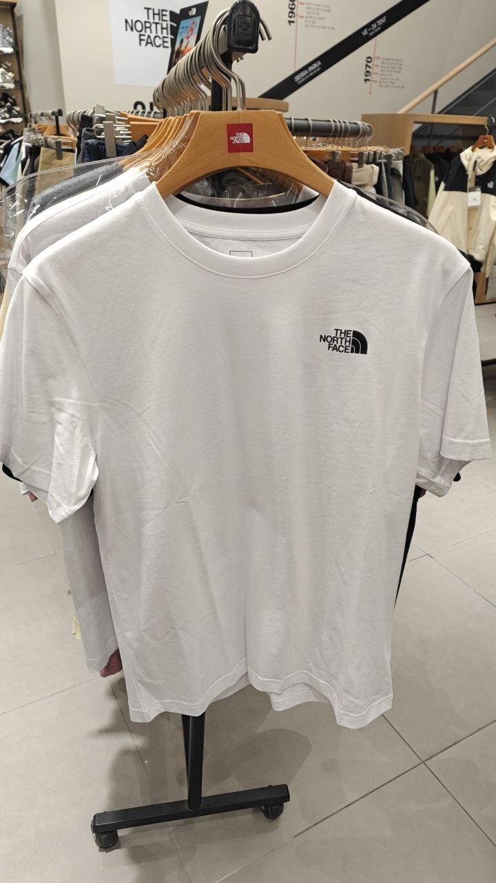 [K] THENORTHFACE WHITE M'S COTTON BASIC R/TEE, NT7UR77B-WHT (KTNF134)