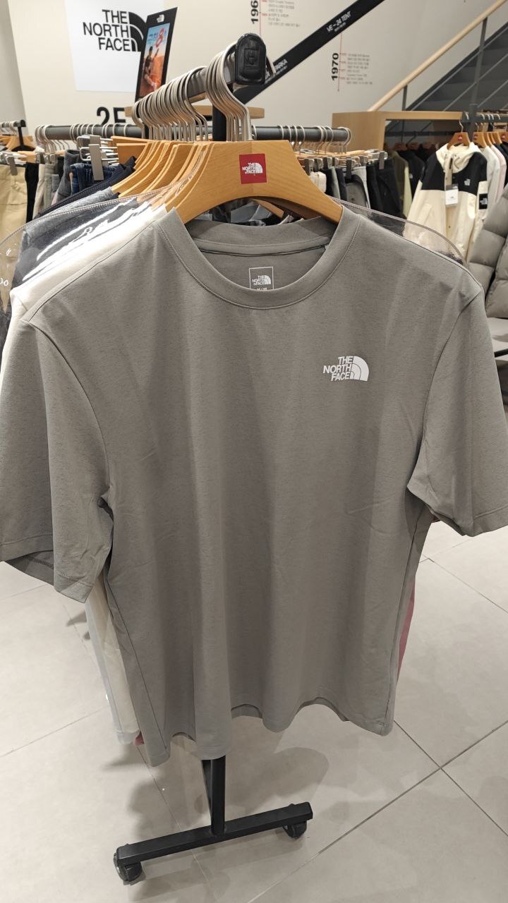 [K] THENORTHFACE GRAYISH KHAKI RELEASE S/S R/TEE, NT7US02D-GYK (KTNF135)