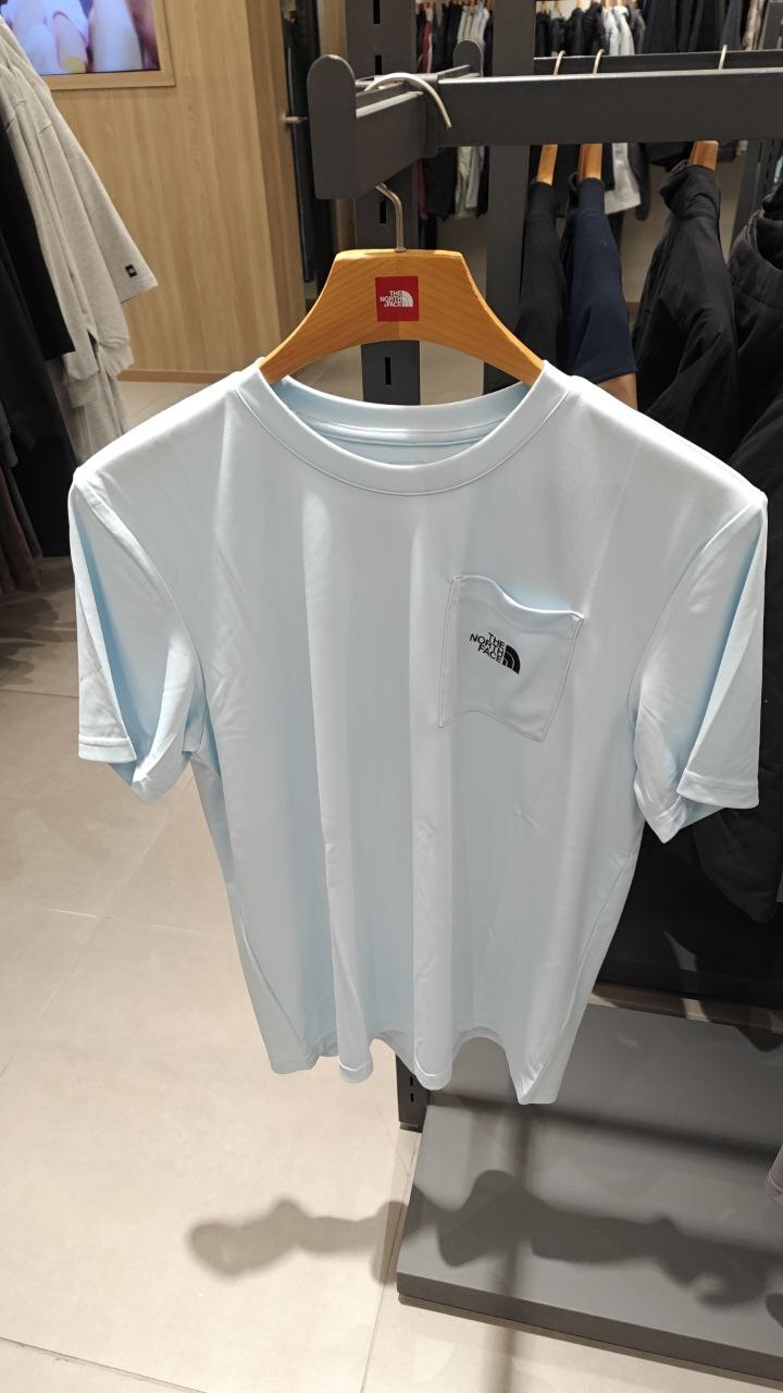 [K] THENORTHFACE LIGHT BLUE M'S RECOVERY POCKET TEE, NT7US10C-LBL  (KTNF138)