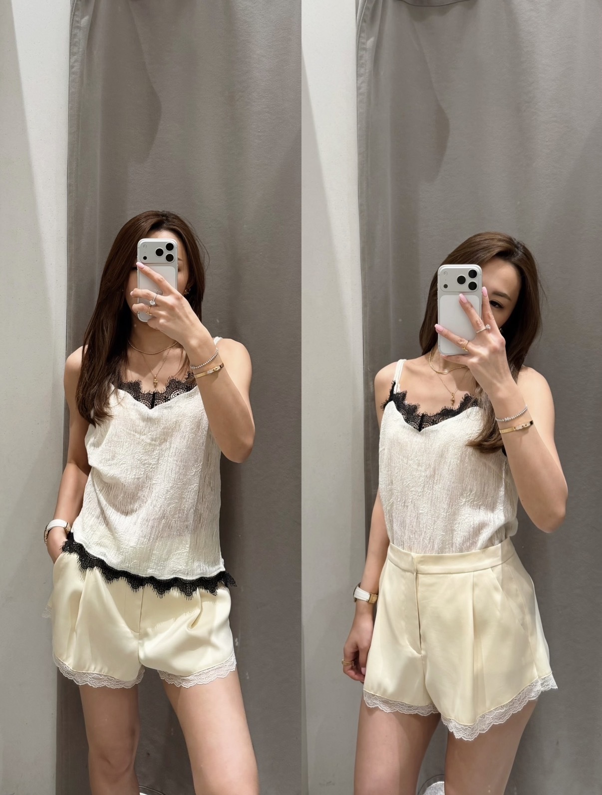 米白-羊毛蕾絲吊帶背心-預訂