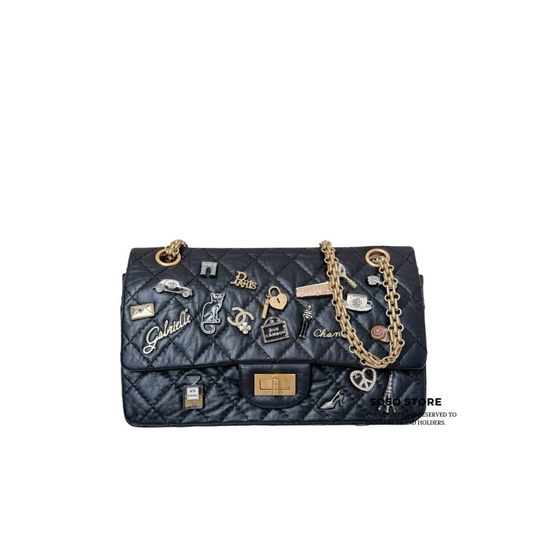 Chanel Limited Edition Lucky Charms Reissue 2.55 Flap Bag - Black / Ghw