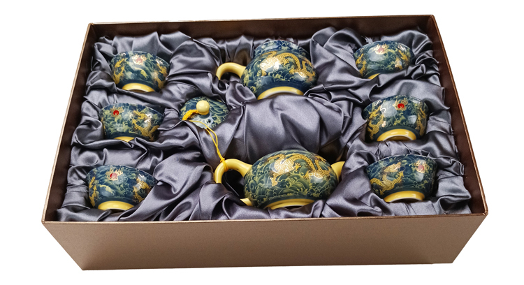 鹿港窯｜金龍祥瑞手工茶具組｜送禮首選・典藏級台灣工藝