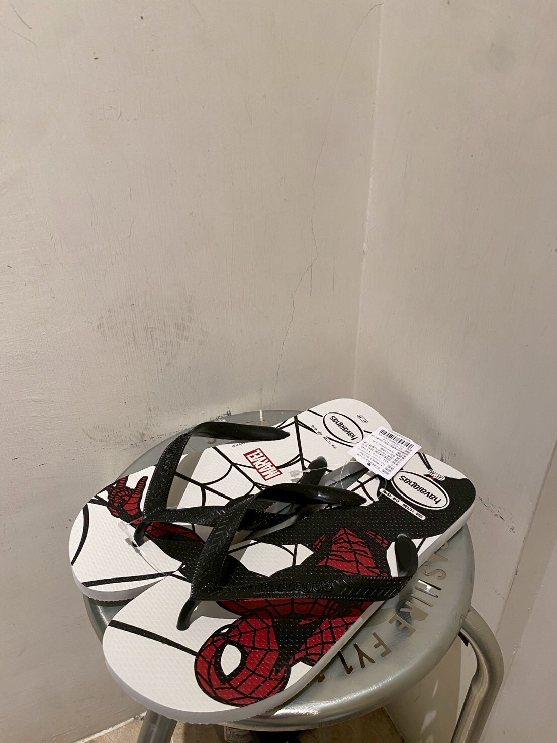 Havaianas 哈瓦仕 拖鞋 男女鞋 漫威蜘蛛人 白黑 4146953-0128U