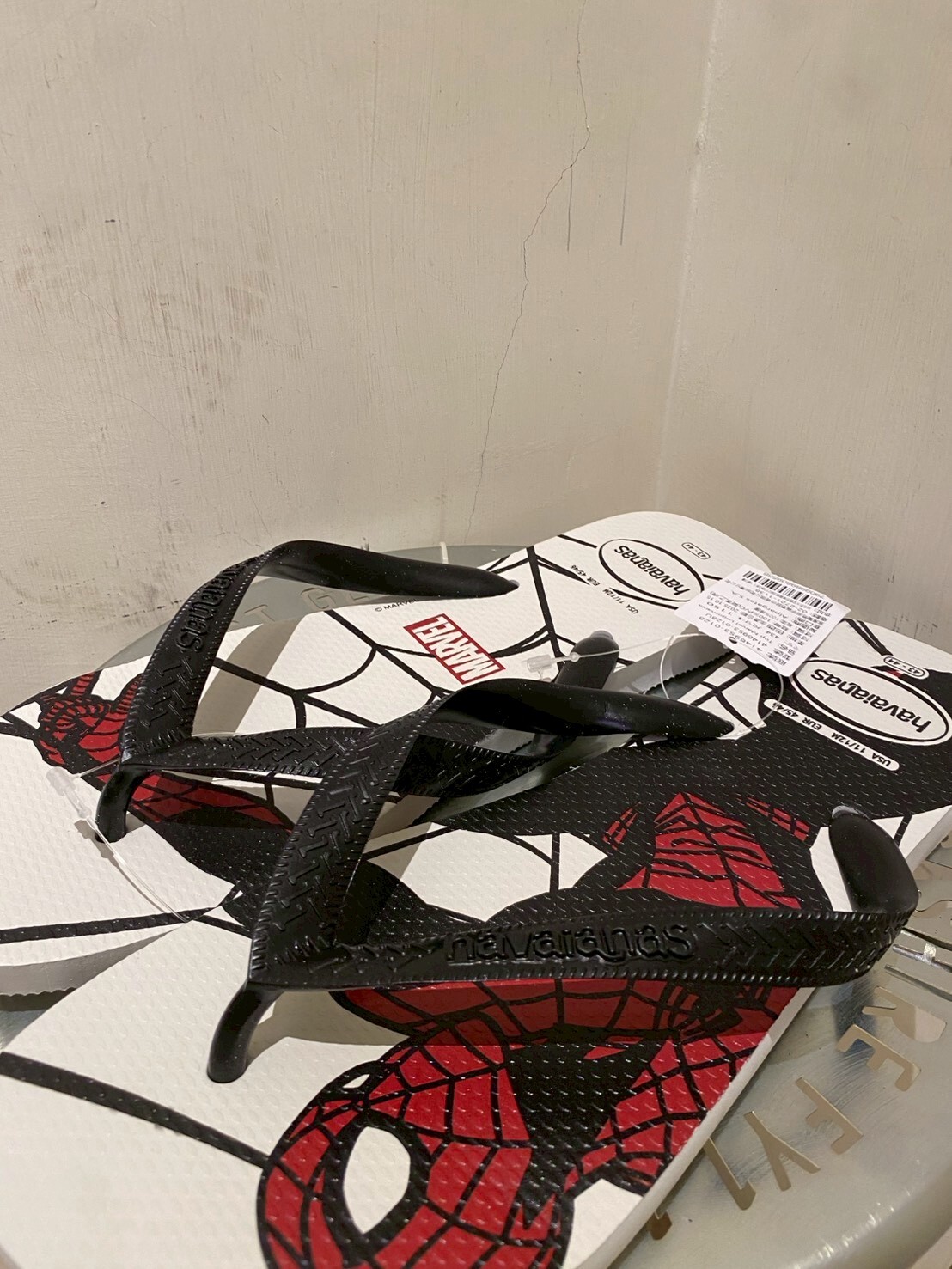 Havaianas 哈瓦仕 拖鞋 男女鞋 漫威蜘蛛人 白黑 4146953-0128U