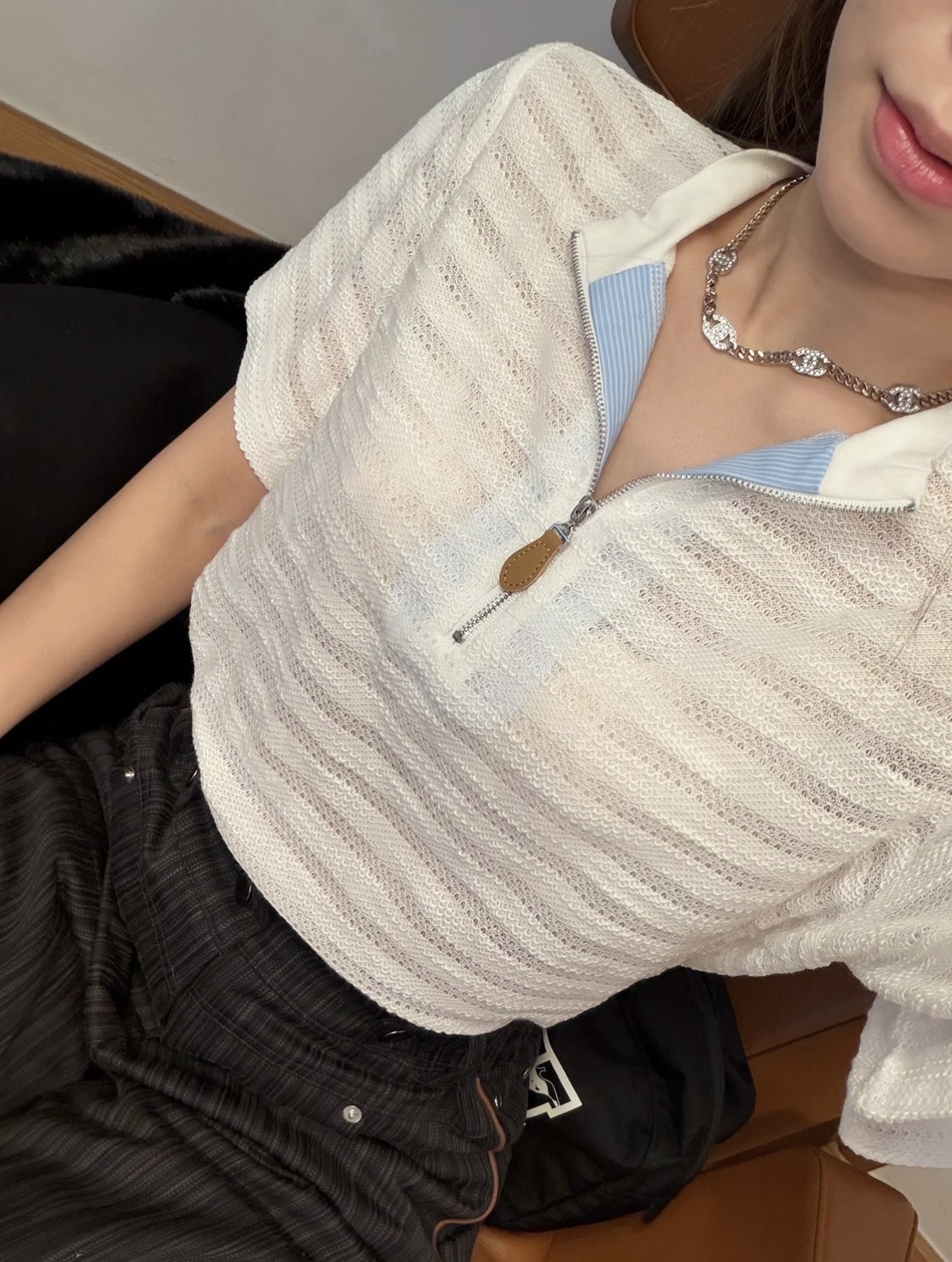 特選透氣暗紋針織上衣-預訂