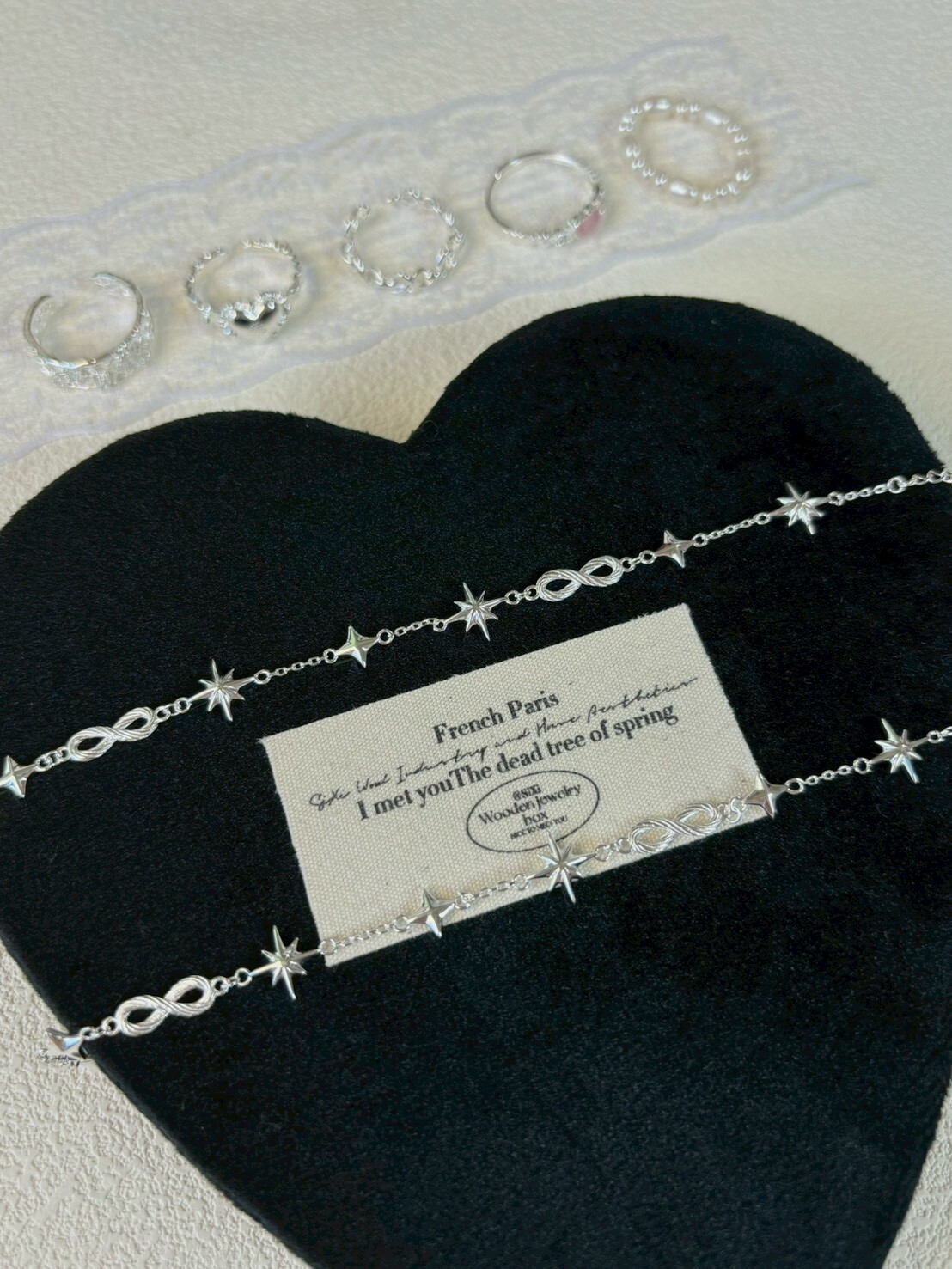 原創款 莫比烏斯環 芒星手鍊 通體s925純銀