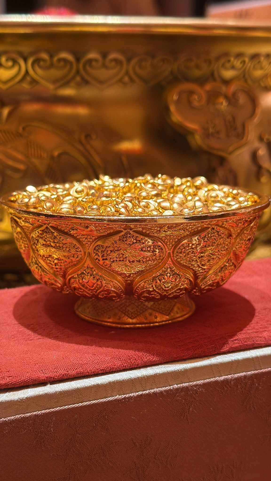 VY028 鴛鴦蓮瓣金碗套裝 約4寸 (由職員幫助做儀式)