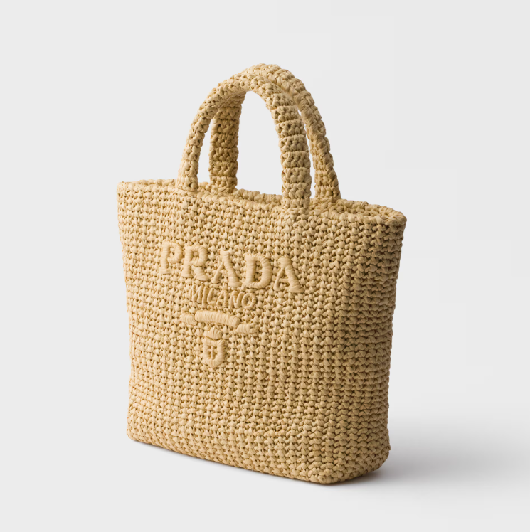 1FF0101-512 [PRADA] Small Crochet Tote Bag Tan (SS26) #1BG422_2C2T_F05IA_V_OUL (B-EU-E)