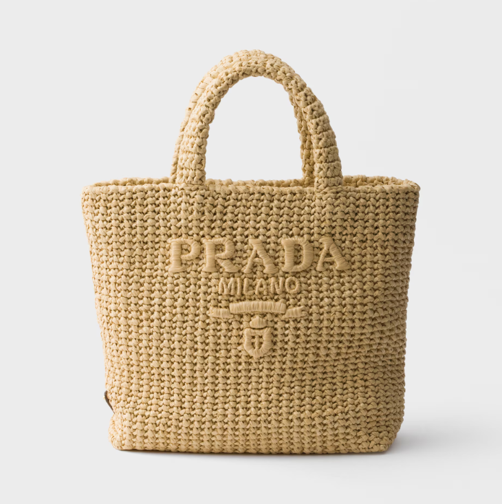 1FF0101-512 [PRADA] Small Crochet Tote Bag Tan (SS26) #1BG422_2C2T_F05IA_V_OUL (B-EU-E)