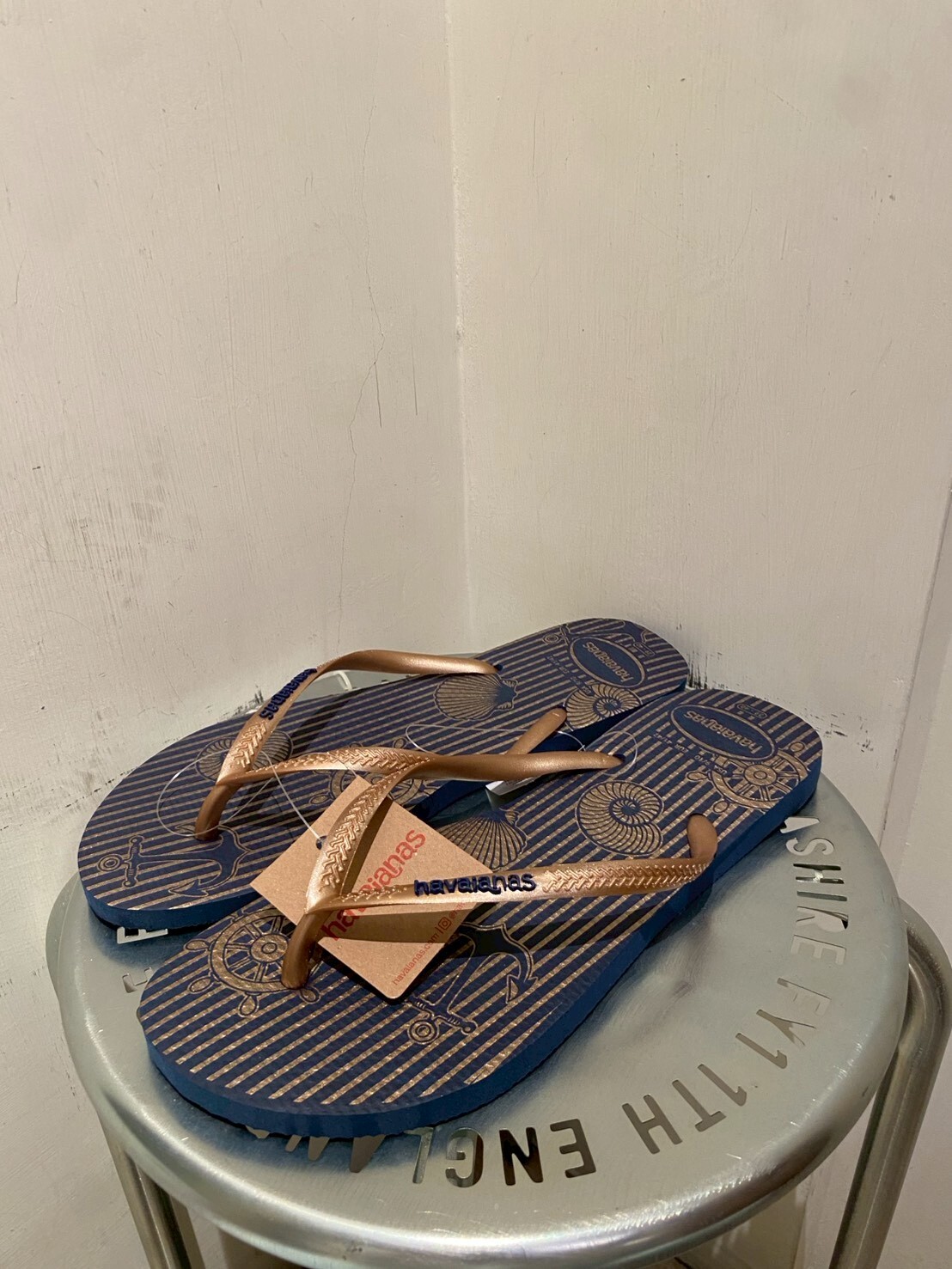 Havaianas 哈瓦仕 拖鞋 女鞋  頂級航海 金藍 4137125-2356W
