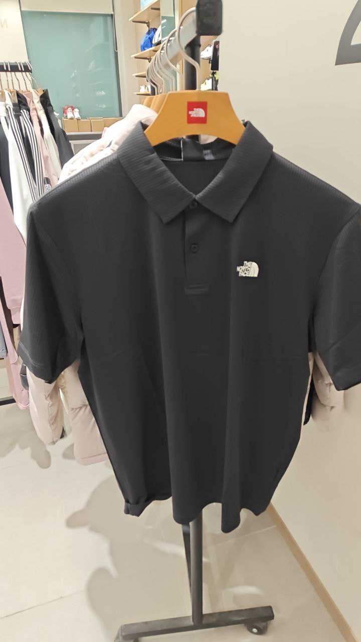 [K] THENORTHFACE BLACK M'S SWING S/S POLO, NT7PS01B-BLK (KTNF151)