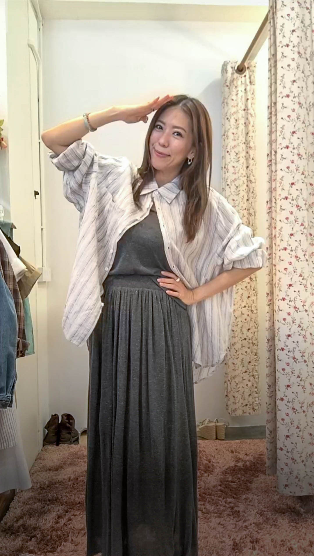 B4243 RM189 ▶️條紋襯衫 👉B:150cm L:76cm