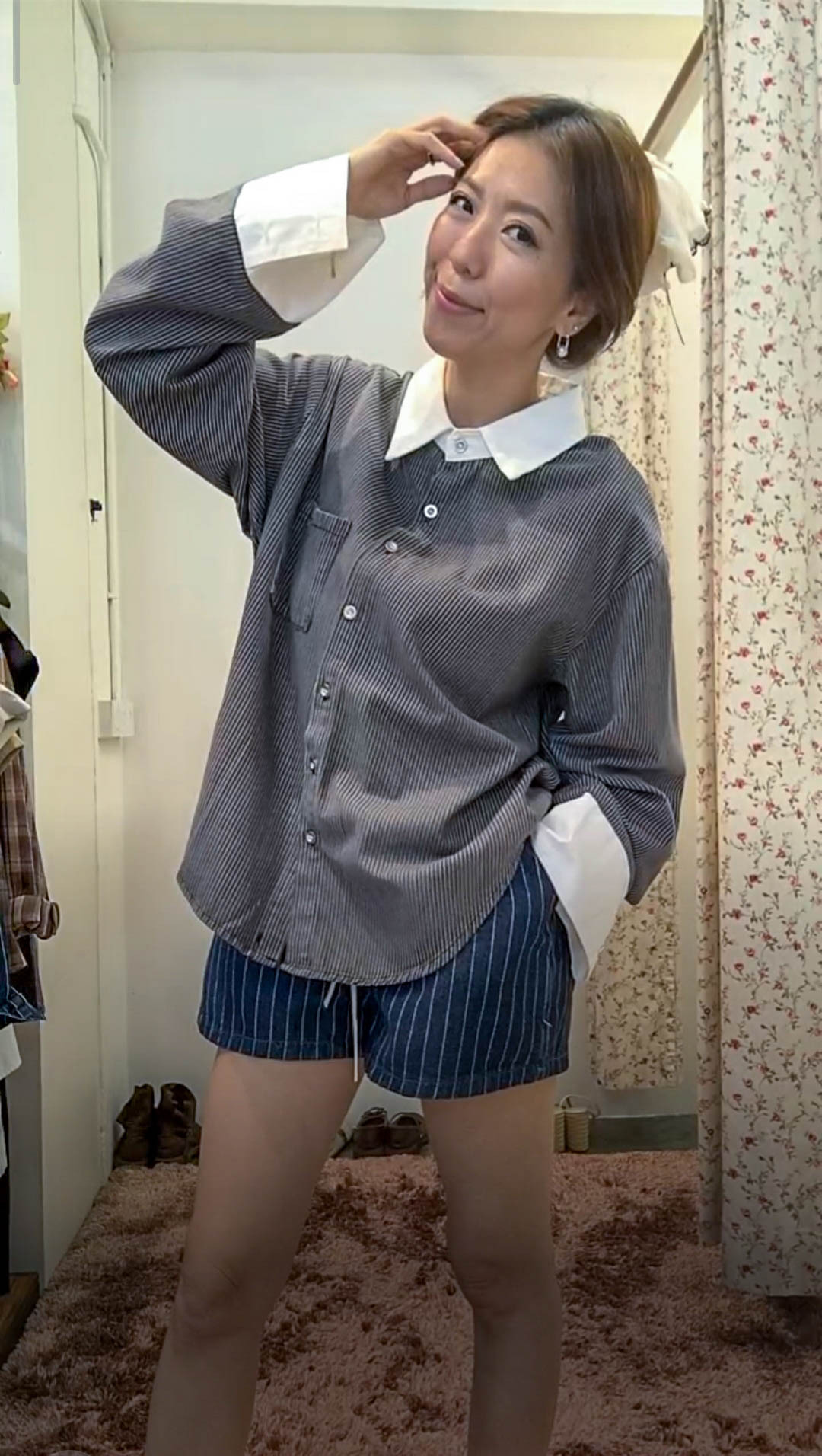 B4060 RM129 ▶️條紋襯衫 👉B:124cm L:69cm