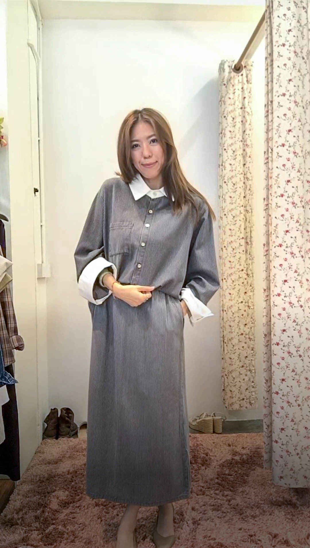 S0957 RM89 ▶️條紋裙子 👉W:62-92cm H:106cm L:86cm