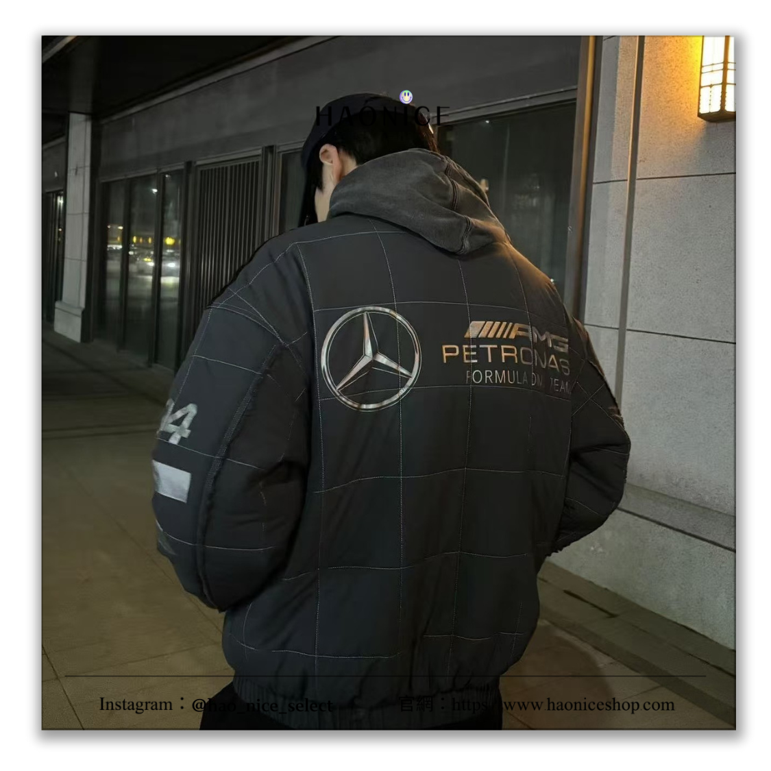 【HAO NICE】三方聯名💥Adidas originals x Bad Bunny x Mercedes-AMG PETRONAS F1 立領絎縫賽車外套 長袖 薄外套