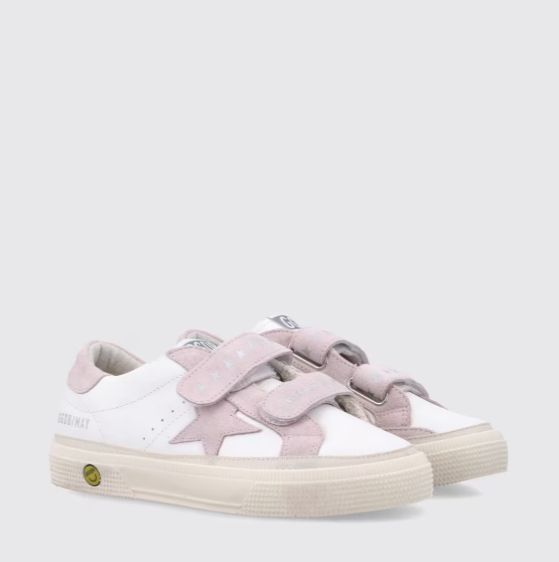 1FF0101-498 [GOLDEN GOOSE] May School Leather Sneakers White/Pink (SS26) #GTF00198.F008080.10310 (S-EU-E)